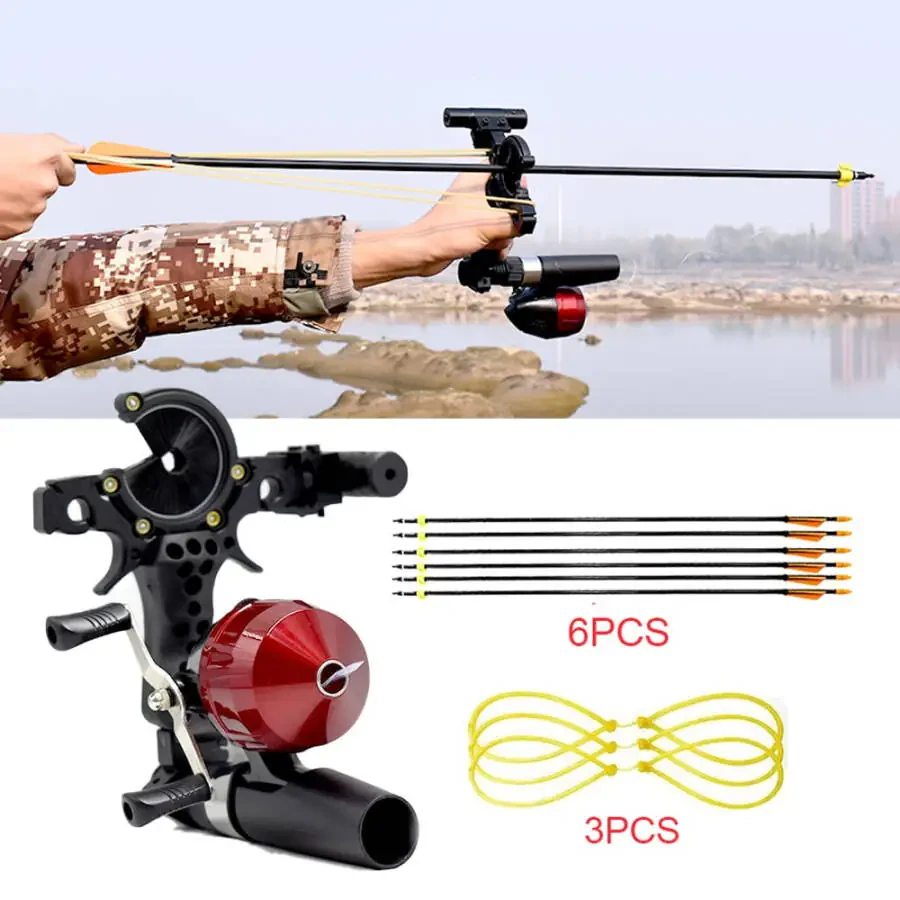 Runzkzy Fish Shooting Slingshot Outdoor Fishing with Laser Arrow Feather Hunting Catapult Suit - 1
