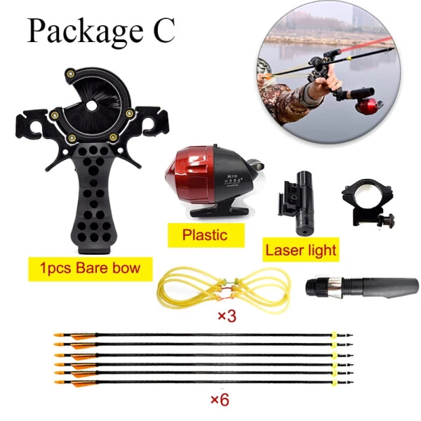 Runzkzy Fish Shooting Slingshot Outdoor Fishing with Laser Arrow Feather Hunting Catapult Suit - 2