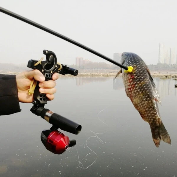 Runzkzy Fish Shooting Slingshot Outdoor Fishing with Laser Arrow Feather Hunting Catapult Suit - 6
