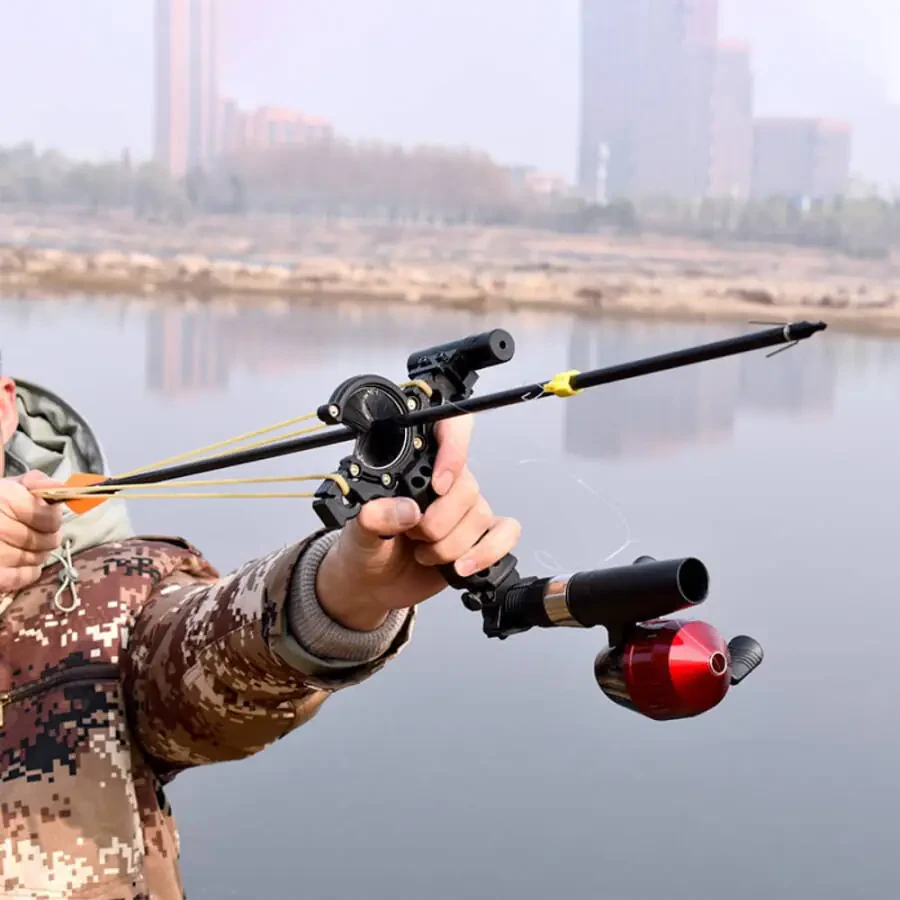 Runzkzy Fish Shooting Slingshot Outdoor Fishing with Laser Arrow Feather Hunting Catapult Suit - 7