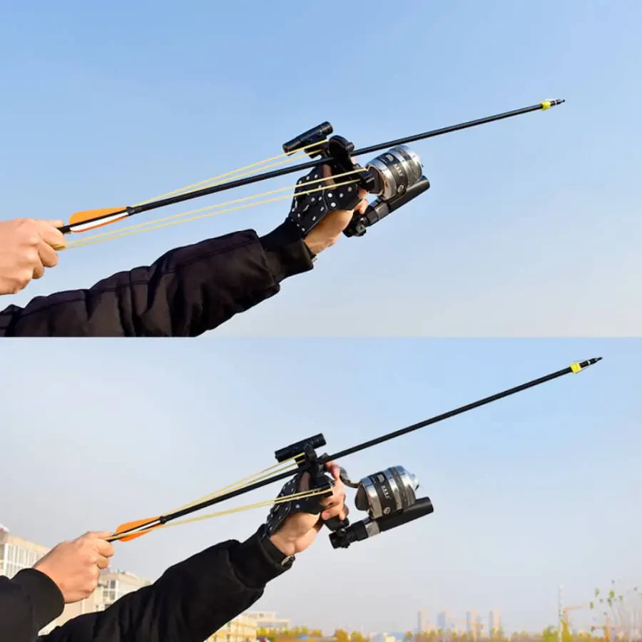 Runzkzy Fish Shooting Slingshot Outdoor Fishing with Laser Arrow Feather Hunting Catapult Suit - 3