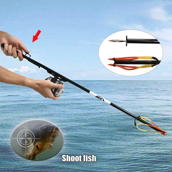 Runzkzy Fishing Slingshot Fish Shooting Artifact Outdoor Hunting with Rubber Band Fish Dart Fishing Reel Fish Shooting Long Catapults - RUNZKZY