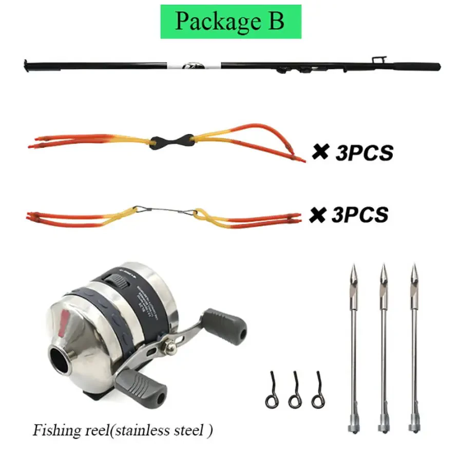 Runzkzy Fishing Slingshot Fish Shooting Artifact Outdoor Hunting with Rubber Band Fish Dart Fishing Reel Fish Shooting Long Catapults - 2