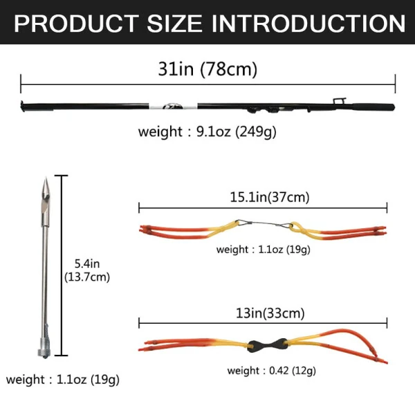 Runzkzy Fishing Slingshot Fish Shooting Artifact Outdoor Hunting with Rubber Band Fish Dart Fishing Reel Fish Shooting Long Catapults - 5