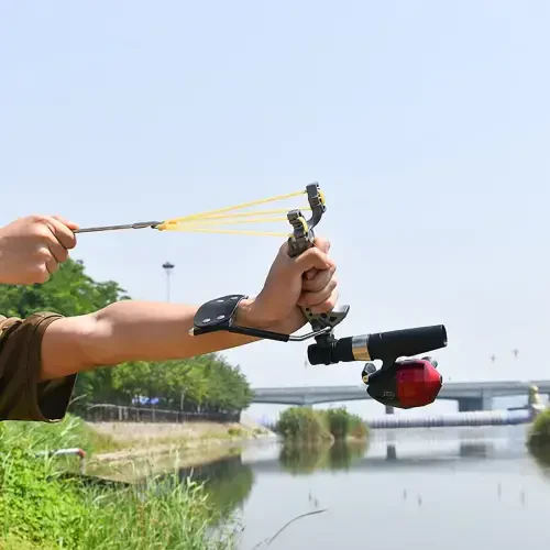 Runzkzy Multifunctional Shooting Fish Slingshot Powerful Catapult Hunting Bow Fishing Sling Shot Arrow Kit - 5
