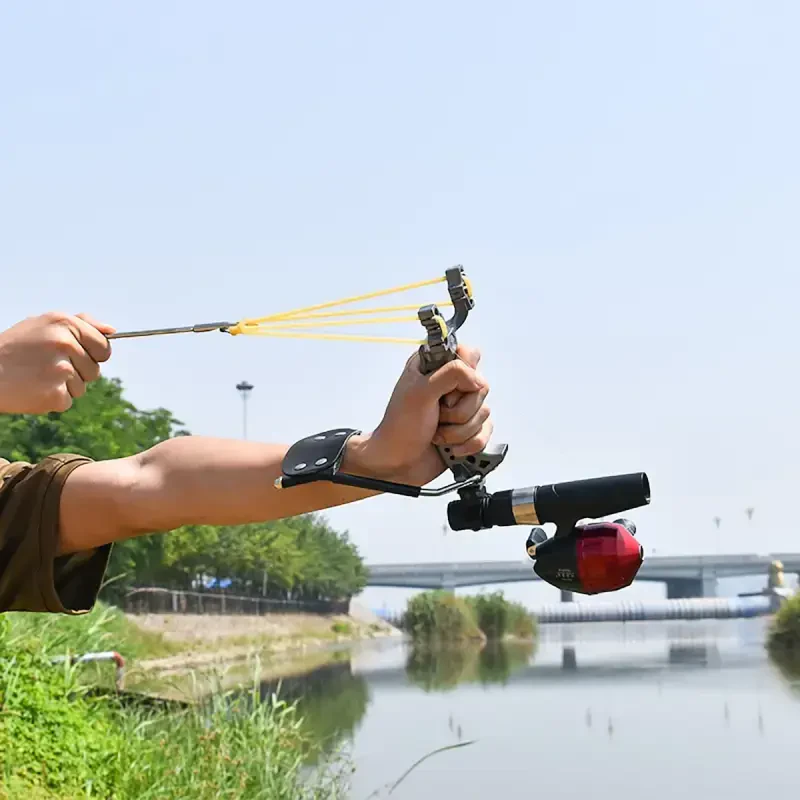 Runzkzy Multifunctional Shooting Fish Slingshot Powerful Catapult Hunting Bow Fishing Sling Shot Arrow Kit - 5
