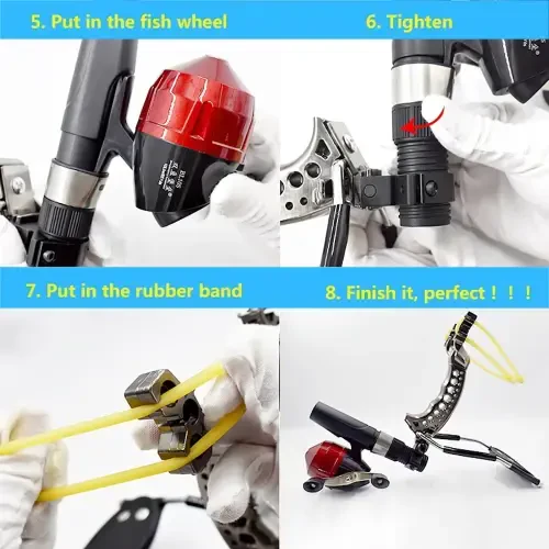 Runzkzy Multifunctional Shooting Fish Slingshot Powerful Catapult Hunting Bow Fishing Sling Shot Arrow Kit - 7