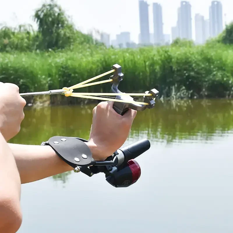 Runzkzy Multifunctional Shooting Fish Slingshot Powerful Catapult Hunting Bow Fishing Sling Shot Arrow Kit - 8
