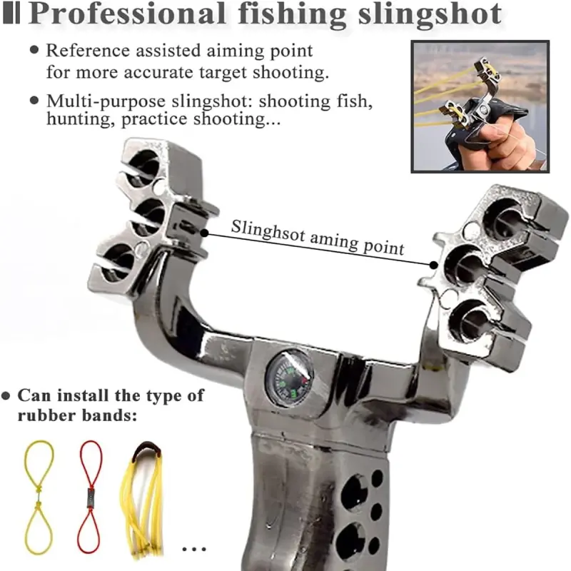 Runzkzy Multifunctional Shooting Fish Slingshot Powerful Catapult Hunting Bow Fishing Sling Shot Arrow Kit - 6