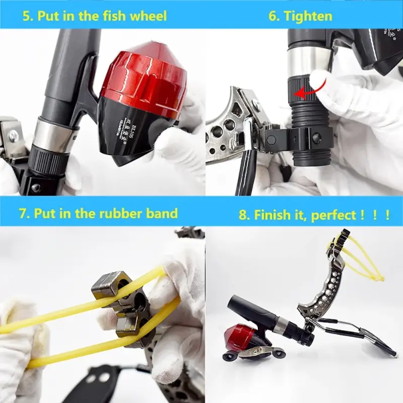 Runzkzy Multifunctional Shooting Fish Slingshot Powerful Catapult Hunting Bow Fishing Sling Shot Arrow Kit - 7