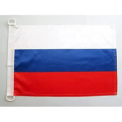 Russia NAUTICAL Flag 18'' x 12'' - Russian flags 30 x 45 cm. - Banner 12x18 in for boat - AZ FLAG 