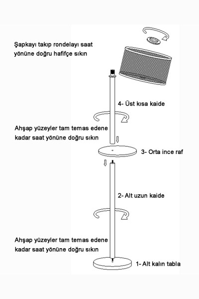 Rustik Serisi Yedikule Bambu Ahşap Lambader - 3