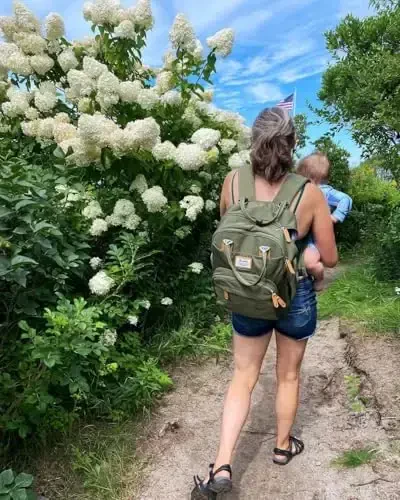 RUVALINO Diaper Bag Backpack - Multifunction Travel Back Pack Maternity Baby Changing Bags, Diaper Changing Totes, Large Capacity, Waterproof and Stylish, Baby Travel Essential, Army Green - 6