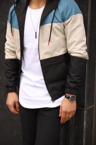 Rüzgar Ve Su Dayanıklı Su Geçirmez Yağmurluk-MAVİ - DENSMOOD (1)