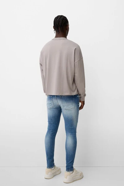 Рваные супер скинни джинсы - 4