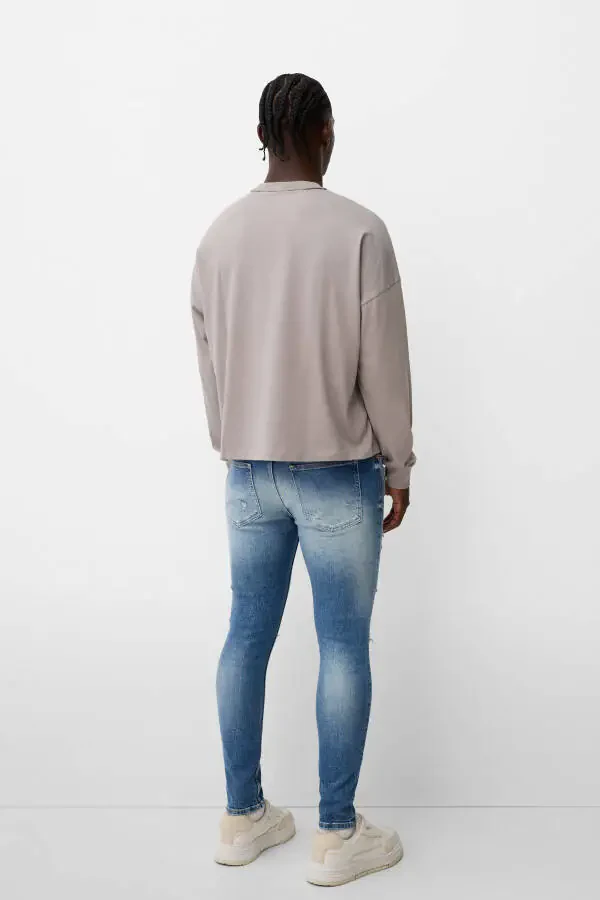 Рваные супер скинни джинсы - 4