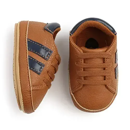 RVROVIC Baby Boys Girls Anti-Slip Sneakers Soft Ankle Boots Toddler First Walkers Newborn Crib Shoes - 3