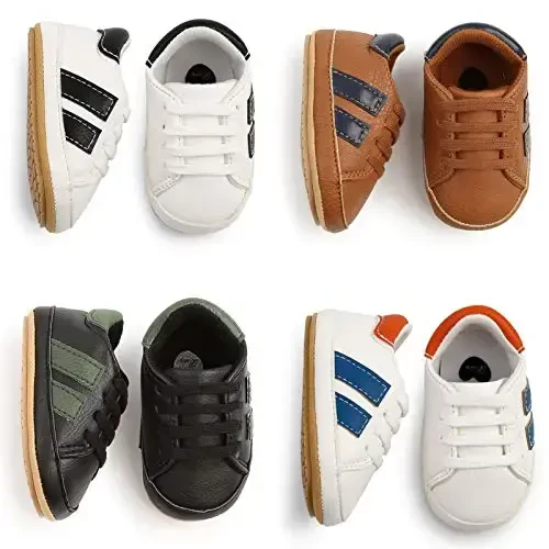 RVROVIC Baby Boys Girls Anti-Slip Sneakers Soft Ankle Boots Toddler First Walkers Newborn Crib Shoes - 5