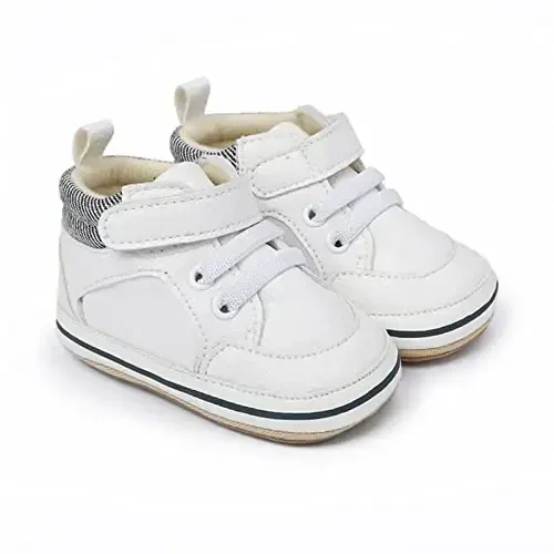 RVROVIC Baby Boys Girls Anti-Slip Sneakers Soft Ankle Boots Toddler First Walkers Newborn Crib Shoes - 6