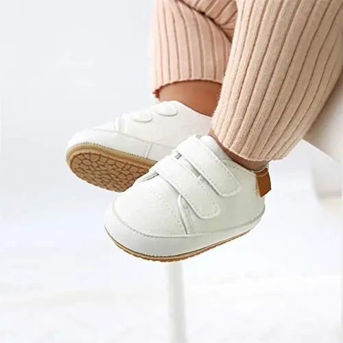 RVROVIC Baby Boys Girls Anti-Slip Sneakers Soft Ankle Boots Toddler First Walkers Newborn Crib Shoes - 2