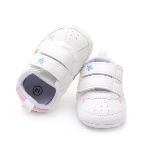 RVROVIC Baby Boys Girls Anti-Slip Sneakers Soft Ankle Boots Toddler First Walkers Newborn Crib Shoes - 4