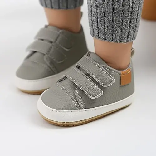 RVROVIC Baby Boys Girls Anti-Slip Sneakers Soft Ankle Boots Toddler First Walkers Newborn Crib Shoes - 2