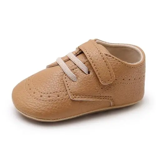 RVROVIC Baby Boys Girls Anti-Slip Sneakers Soft Ankle Boots Toddler First Walkers Newborn Crib Shoes - 1