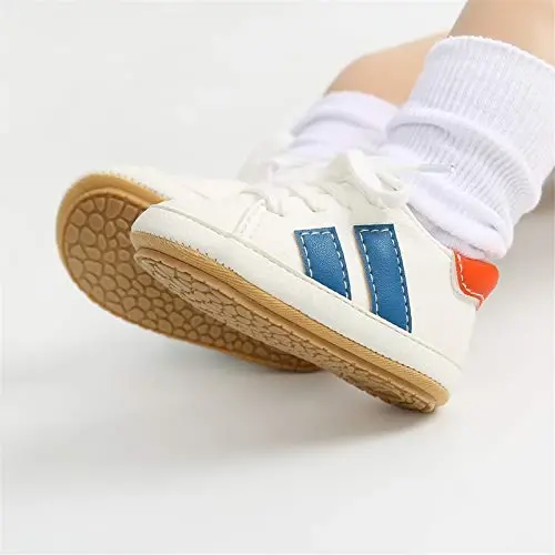 RVROVIC Baby Boys Girls Anti-Slip Sneakers Soft Ankle Boots Toddler First Walkers Newborn Crib Shoes - 4
