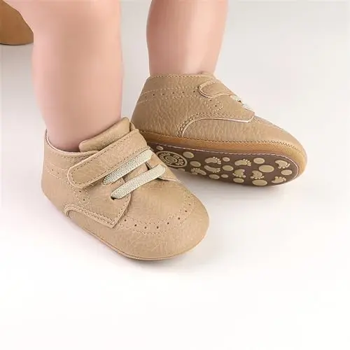 RVROVIC Baby Boys Girls Anti-Slip Sneakers Soft Ankle Boots Toddler First Walkers Newborn Crib Shoes - 2