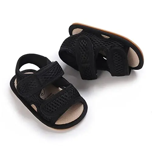 RVROVIC Baby Boys Girls Sandallari Premium Chaqaloq Yozgi Tashqi Poyabzallari PU Yengil Yumshoq Sirpanishga Qarshi Taglikli Go'daklar uchun Prewalker - 3