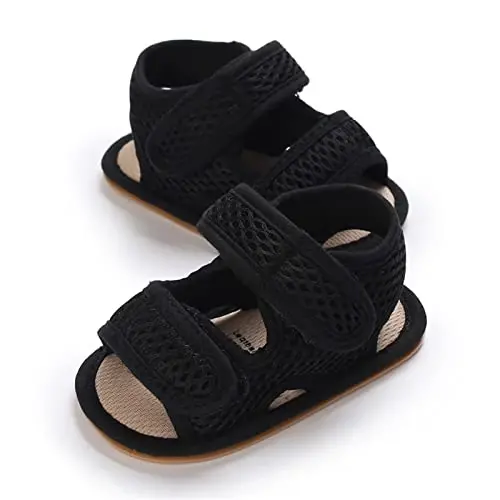 RVROVIC Baby Boys Girls Sandallari Premium Chaqaloq Yozgi Tashqi Poyabzallari PU Yengil Yumshoq Sirpanishga Qarshi Taglikli Go'daklar uchun Prewalker - 4