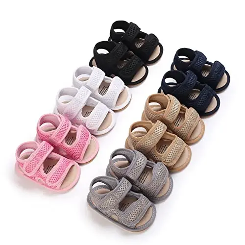 RVROVIC Baby Boys Girls Sandallari Premium Chaqaloq Yozgi Tashqi Poyabzallari PU Yengil Yumshoq Sirpanishga Qarshi Taglikli Go'daklar uchun Prewalker - 5