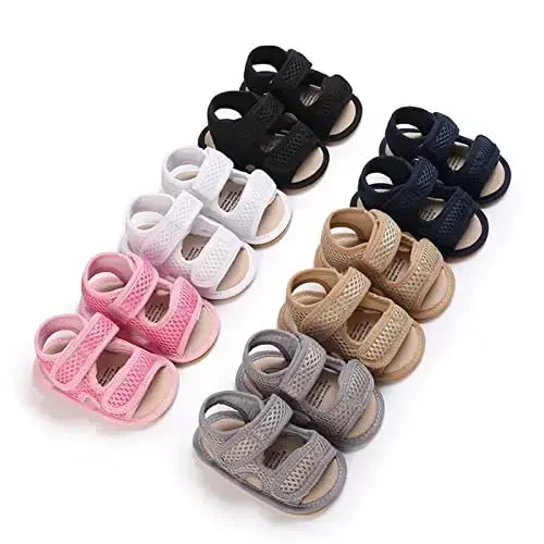 RVROVIC Baby Boys Girls Sandals Premium Infant Summer Outdoor Shoes PU Lightweight Soft Anti-Slip Sole Toddler Prewalker - 5
