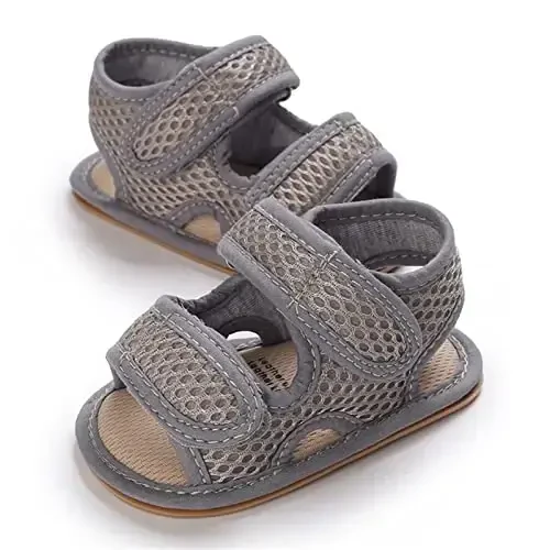 RVROVIC Baby Boys Girls Sandals Premium Infant Summer Outdoor Shoes PU Lightweight Soft Anti-Slip Sole Toddler Prewalker - 4