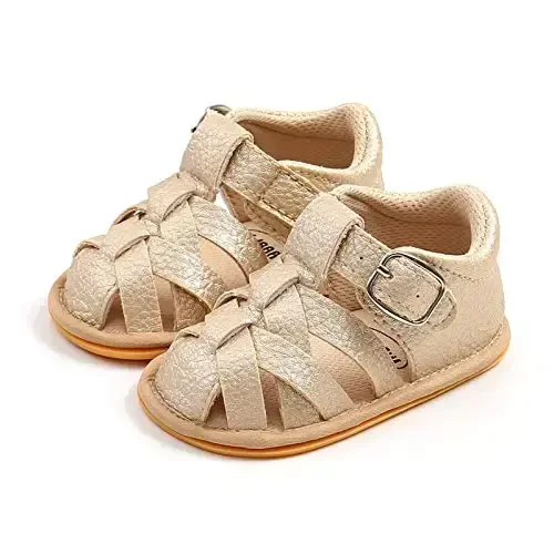 RVROVIC Baby Boys Girls Sandals Premium Infant Summer Outdoor Shoes PU Lightweight Soft Anti-Slip Sole Toddler Prewalker - 6