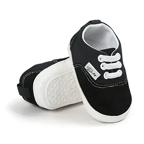 RVROVIC Baby Boys Girls Shoes Canvas Toddler Sneakers Anti-Slip Infant First Walkers 0-18 Months 