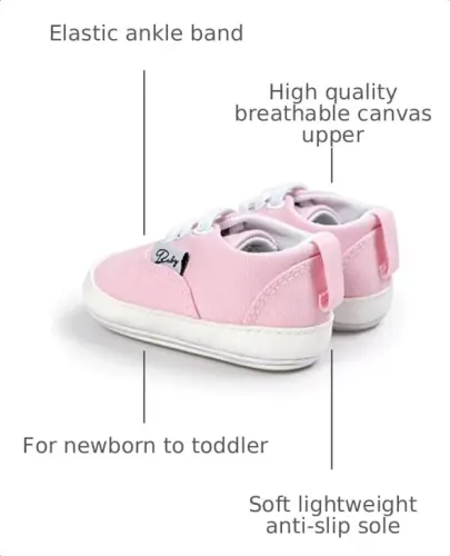 RVROVIC Baby Boys Girls Shoes Canvas Toddler Sneakers Anti-Slip Infant First Walkers 0-18 Months 