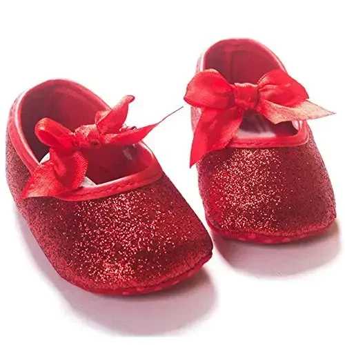 RVROVIC Baby Girl Moccasins Princess Sparkly Mary Jane Dresses Shoes Premium Lightweight Soft Sole Crib Shoes Toddler Shoes - 4