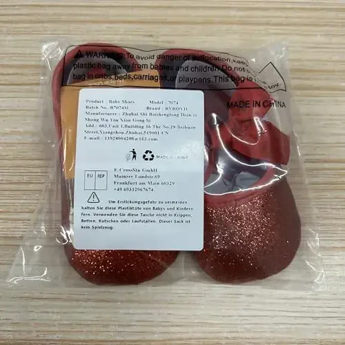 RVROVIC Baby Girl Moccasins Princess Sparkly Mary Jane Dresses Shoes Premium Lightweight Soft Sole Crib Shoes Toddler Shoes - 6