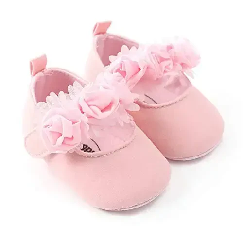 RVROVIC Baby Girl Moccasins Princess Sparkly Mary Jane Dresses Shoes Premium Lightweight Soft Sole Crib Shoes Toddler Shoes - 1