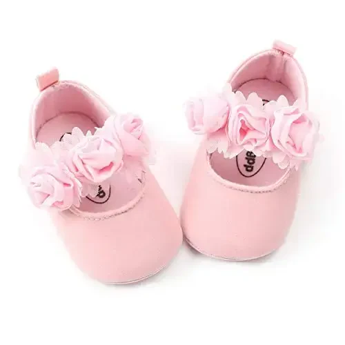RVROVIC Baby Girl Moccasins Princess Sparkly Mary Jane Dresses Shoes Premium Lightweight Soft Sole Crib Shoes Toddler Shoes - 4