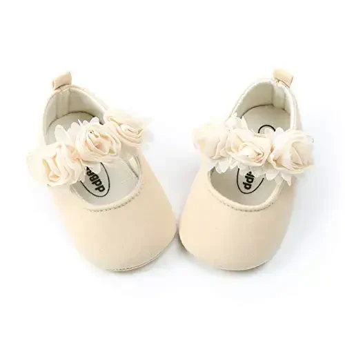 RVROVIC Baby Girl Moccasins Princess Sparkly Mary Jane Dresses Shoes Premium Lightweight Soft Sole Crib Shoes Toddler Shoes - 4