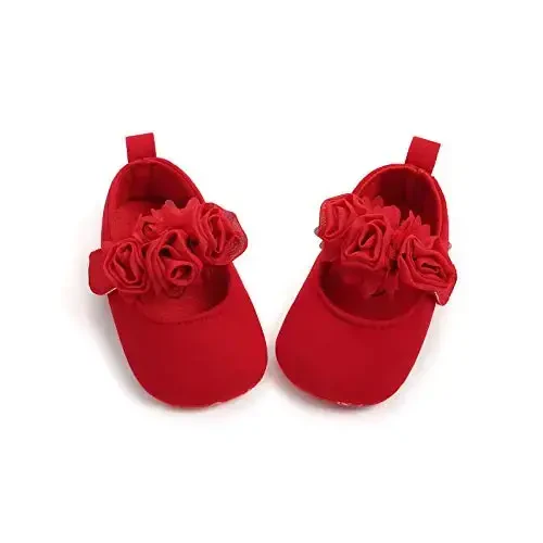 RVROVIC Baby Girl Moccasins Princess Sparkly Mary Jane Dresses Shoes Premium Lightweight Soft Sole Crib Shoes Toddler Shoes - 4