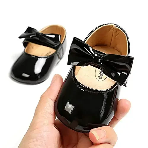 RVROVIC Baby Girl Moccasins Princess Sparkly Mary Jane Dresses Shoes Premium Lightweight Soft Sole Crib Shoes Toddler Shoes - 5