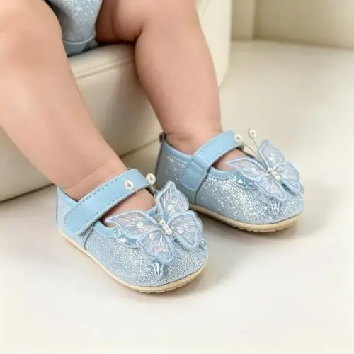 RVROVIC Baby Girl Moccasins Princess Sparkly Mary Jane Dresses Shoes Premium Lightweight Soft Sole Crib Shoes Toddler Shoes - RVROVIC (1)