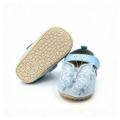 RVROVIC Baby Girl Moccasins Princess Sparkly Mary Jane Dresses Shoes Premium Lightweight Soft Sole Crib Shoes Toddler Shoes - 4