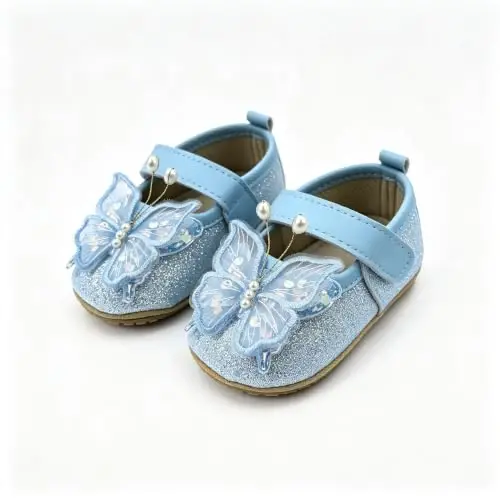 RVROVIC Baby Girl Moccasins Princess Sparkly Mary Jane Dresses Shoes Premium Lightweight Soft Sole Crib Shoes Toddler Shoes - 5