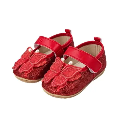 RVROVIC Baby Girl Moccasins Princess Sparkly Mary Jane Dresses Shoes Premium Lightweight Soft Sole Crib Shoes Toddler Shoes - 1