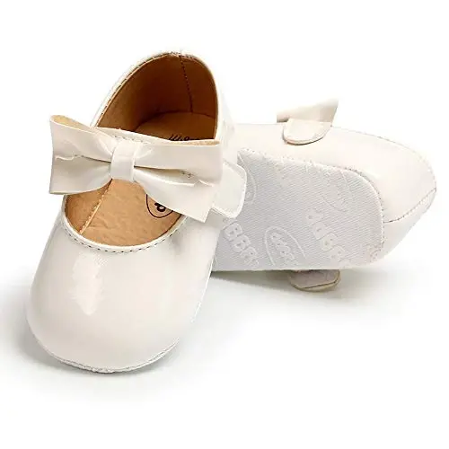 RVROVIC Baby Girl Moccasins Princess Sparkly Mary Jane Dresses Shoes Premium Lightweight Soft Sole Crib Shoes Toddler Shoes - 1
