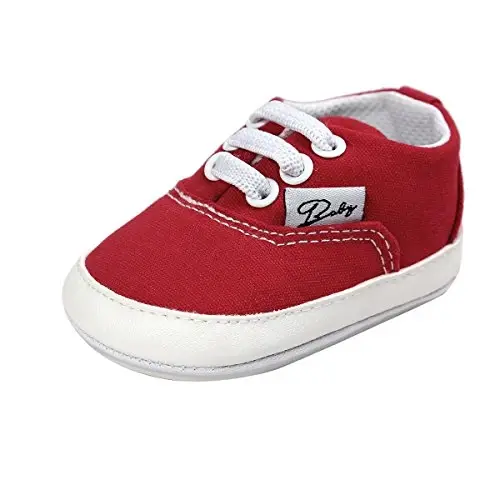 RVROVIC Baby Boys Girls Shoes Canvas Toddler Sneakers Anti-Slip Infant First Walkers 0-18 Months 
